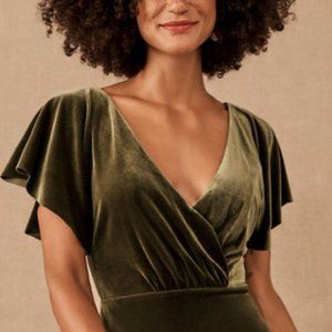 Jenny Yoo BHLDN Velvet Open Back Dress - Size 4